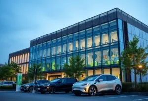 XCharge dual headquarters in Austin and Hamburg promoting clean energy.