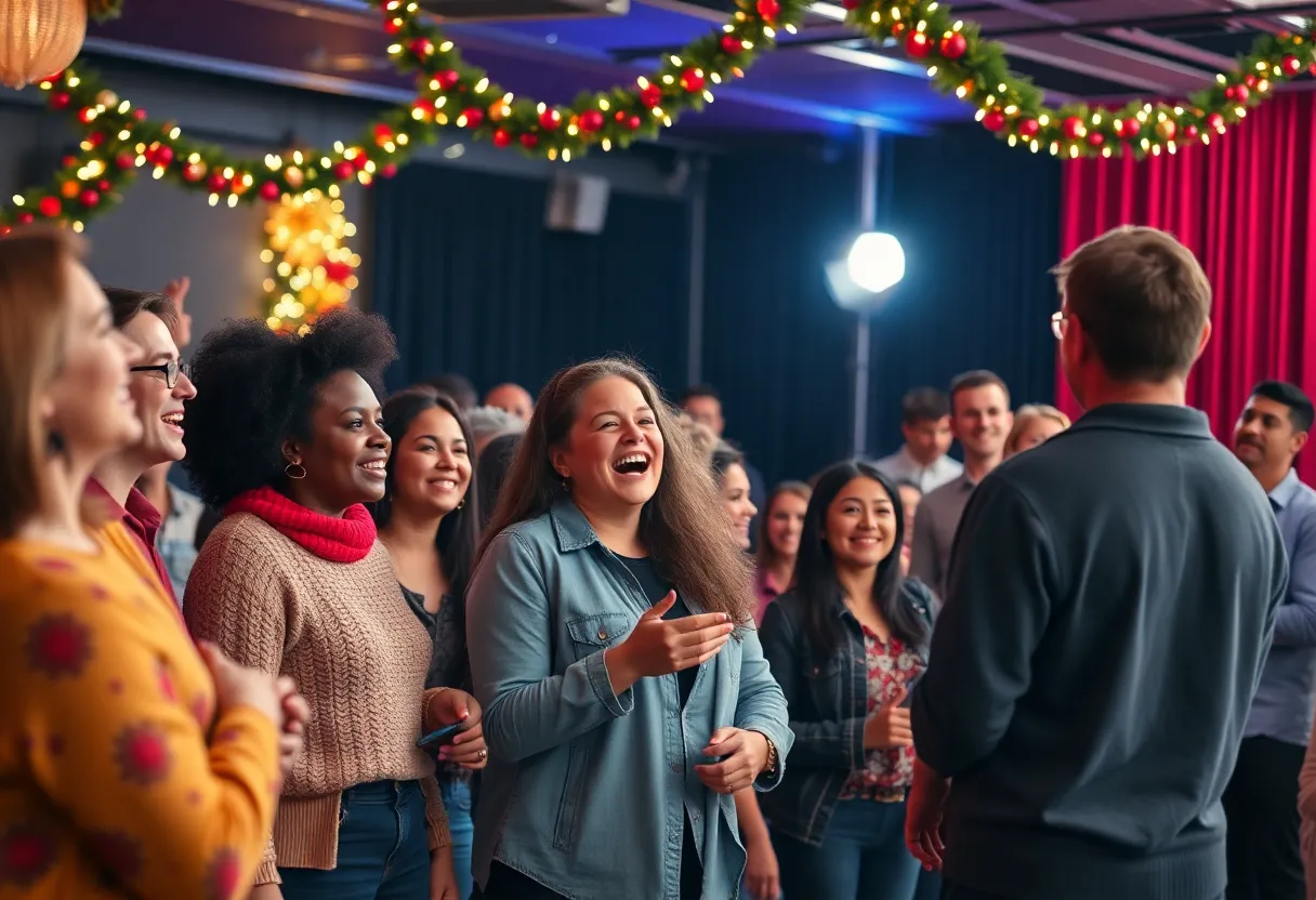 Community members enjoying a comedy show at You Win Some, You Dim Sum event.