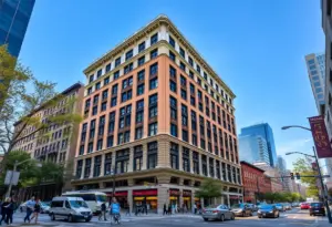 Historic 12-story office building located at 211 East Seventh Street in Austin, Texas.