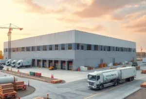 Exterior view of the new 84 Lumber door shop in Georgetown, Texas