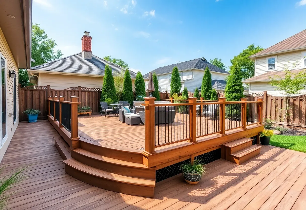 Custom outdoor deck built by Ace Deck Builders in Austin