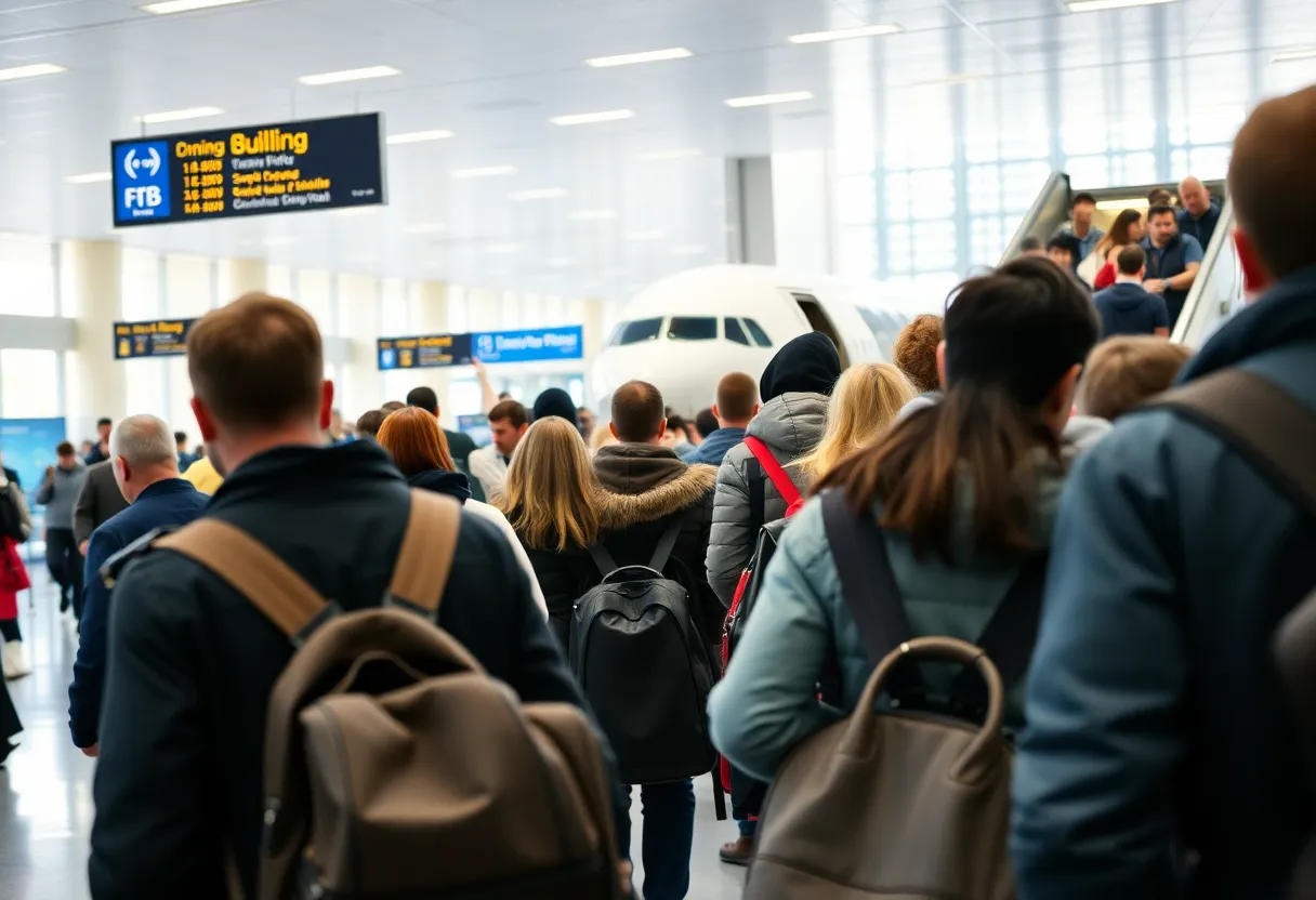 Scene of a verbal confrontation at an airport