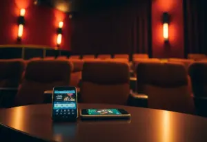 Mobile ordering app on a smartphone at Alamo Drafthouse