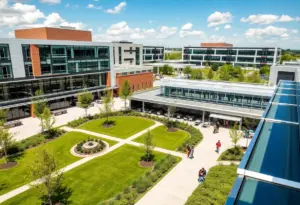 Rendering of the new AT&T headquarters building in Plano, Texas.