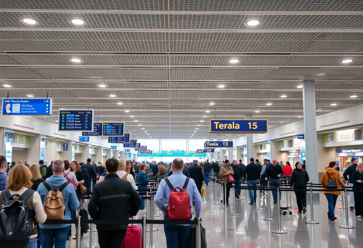 TSA security lines at Austin-Bergstrom International Airport during the holiday season.