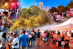 A collage representing vibrant community events in Austin