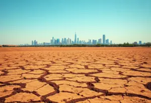 Dry landscape in Austin showing effects of severe drought.
