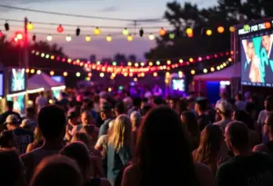 Crowd enjoying live music during Austin Free Week festival