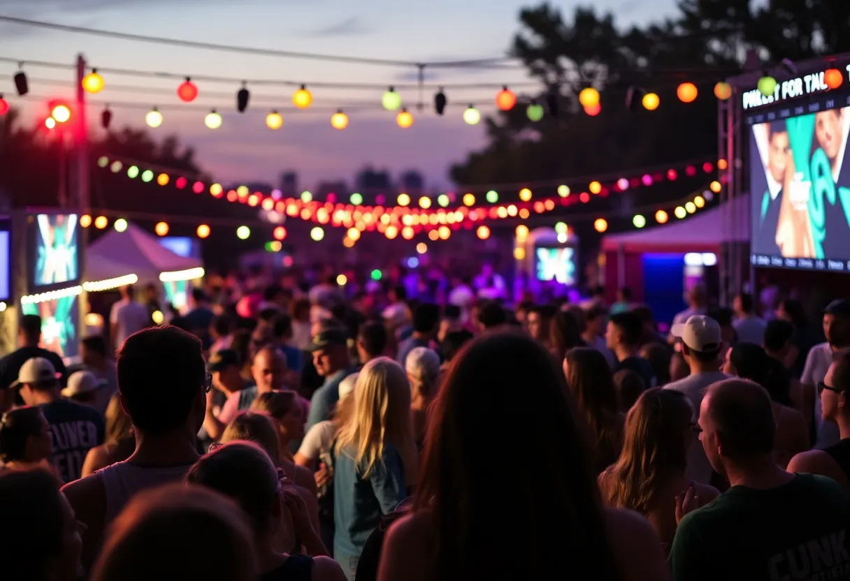 Crowd enjoying live music during Austin Free Week festival
