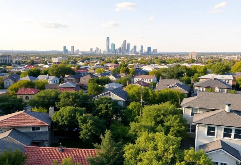 Austin skyline with real estate properties