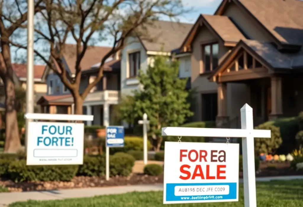 Homes for sale in a neighborhood in Austin, Texas