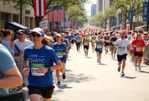 Runners at the Austin International Half Marathon