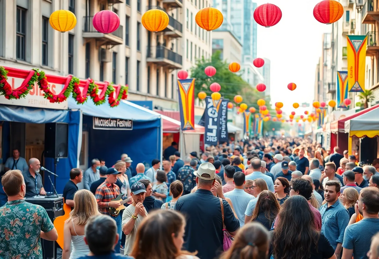 Crowd enjoying live music at the Austin music festival