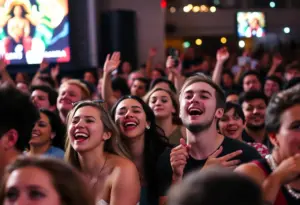A lively concert scene in Austin reflecting community support for local artists.
