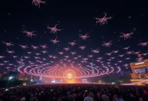 Synchronized drones in Austin's New Year's Eve sky show
