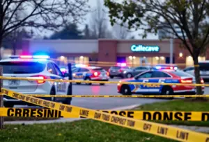 Police investigating a shooting scene in Austin