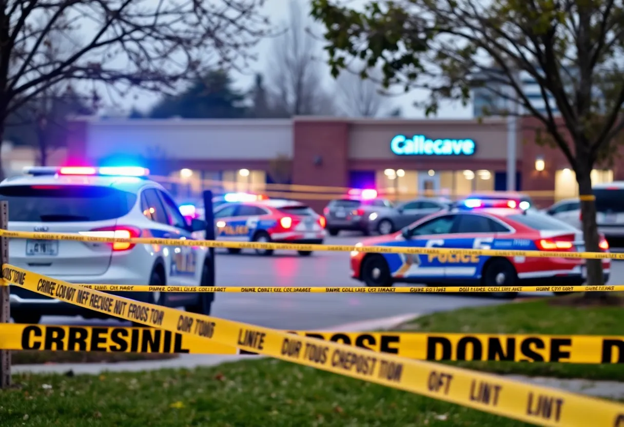 Police investigating a shooting scene in Austin