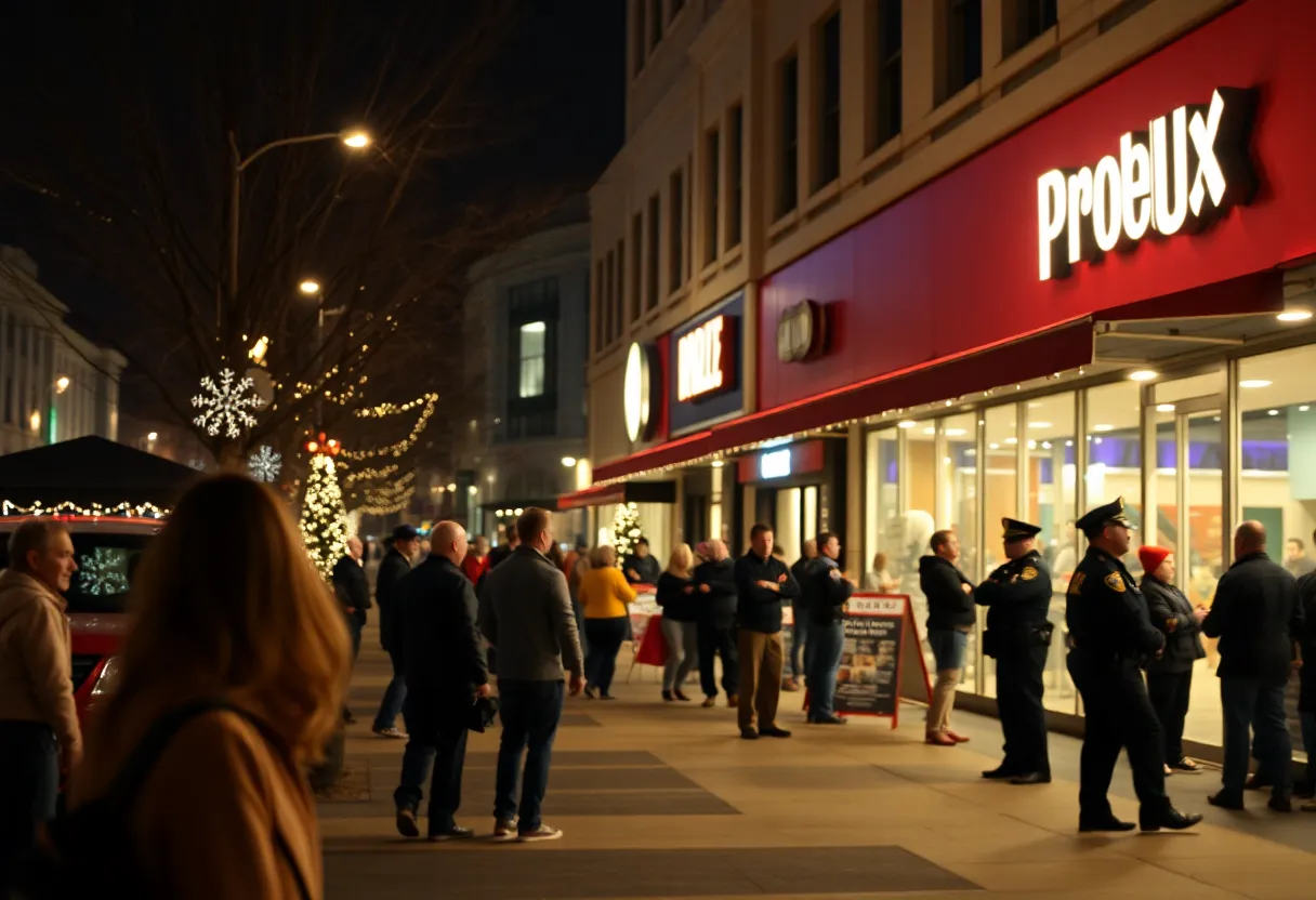 Austin police investigating a strip mall party scene at night