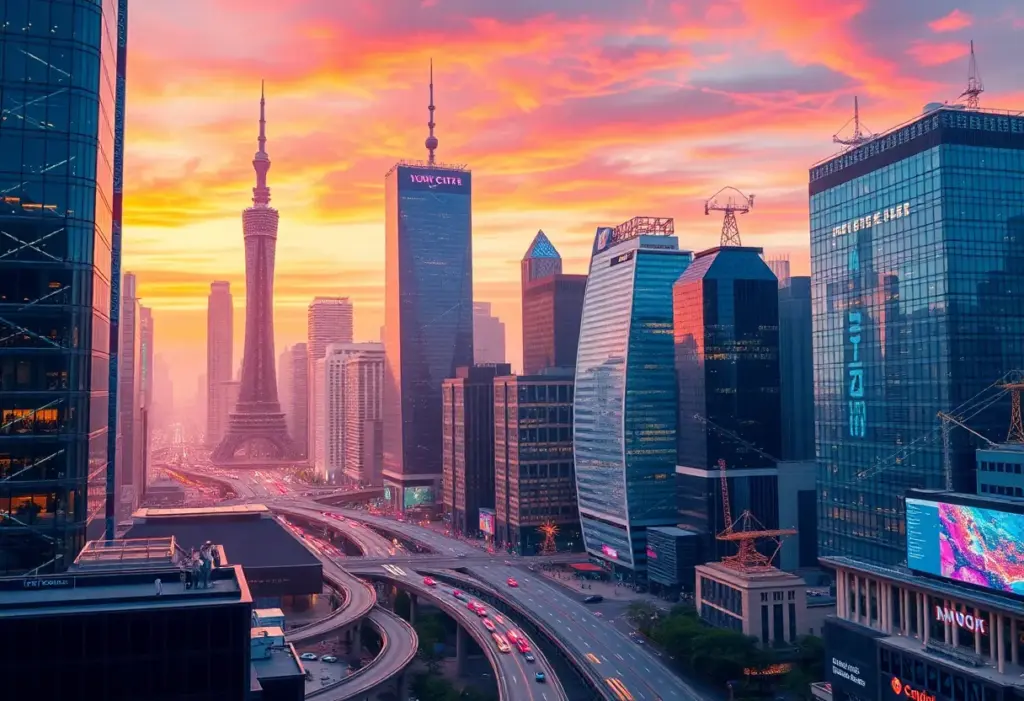 Vibrant tech city landscape in Austin, showcasing innovation in public relations.