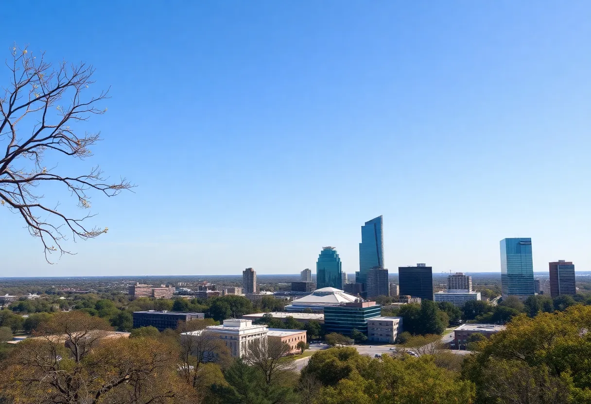 Scenic view of Austin, Texas, on a warm winter day