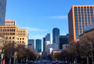 A winter view of downtown Austin, Texas