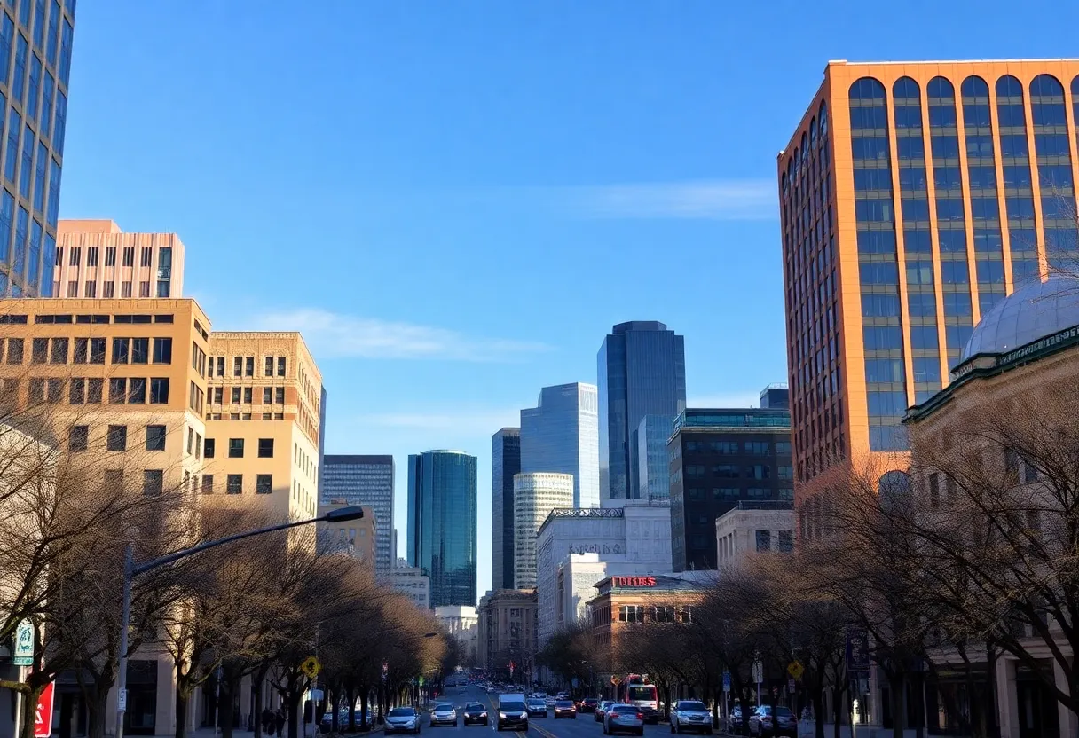 A winter view of downtown Austin, Texas