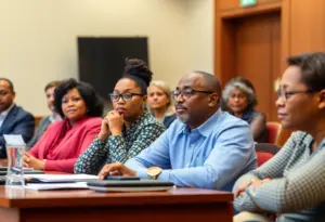 Austin city officials engaging in a discussion about police policies and immigrant safety.
