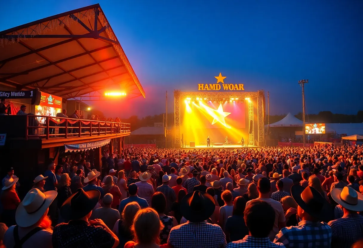 Crowd enjoying an acoustic performance at the rodeo