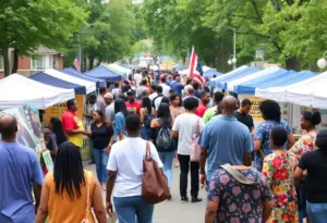 Community members celebrating Black heritage at the Legacy and Love event in Bastrop, Texas.