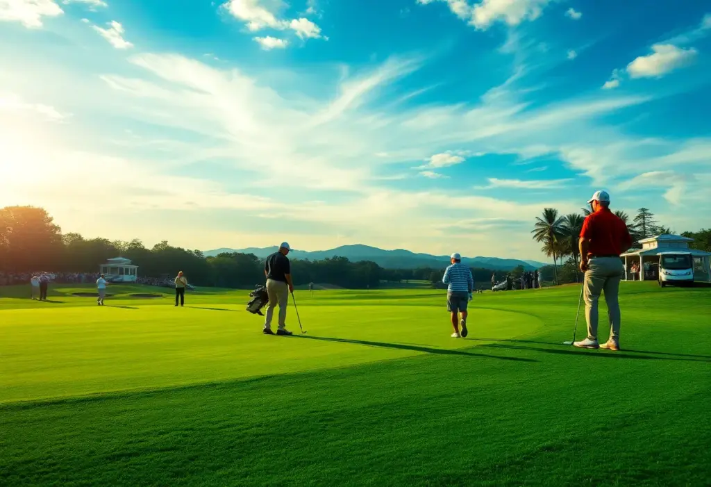 Blades Brown playing golf at The American Express tournament