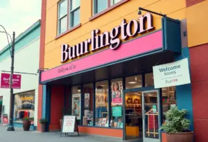 Burlington store facade in Manor, Texas