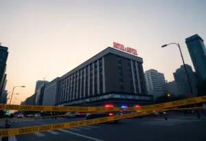 Police at the scene of a hotel shooting in Austin