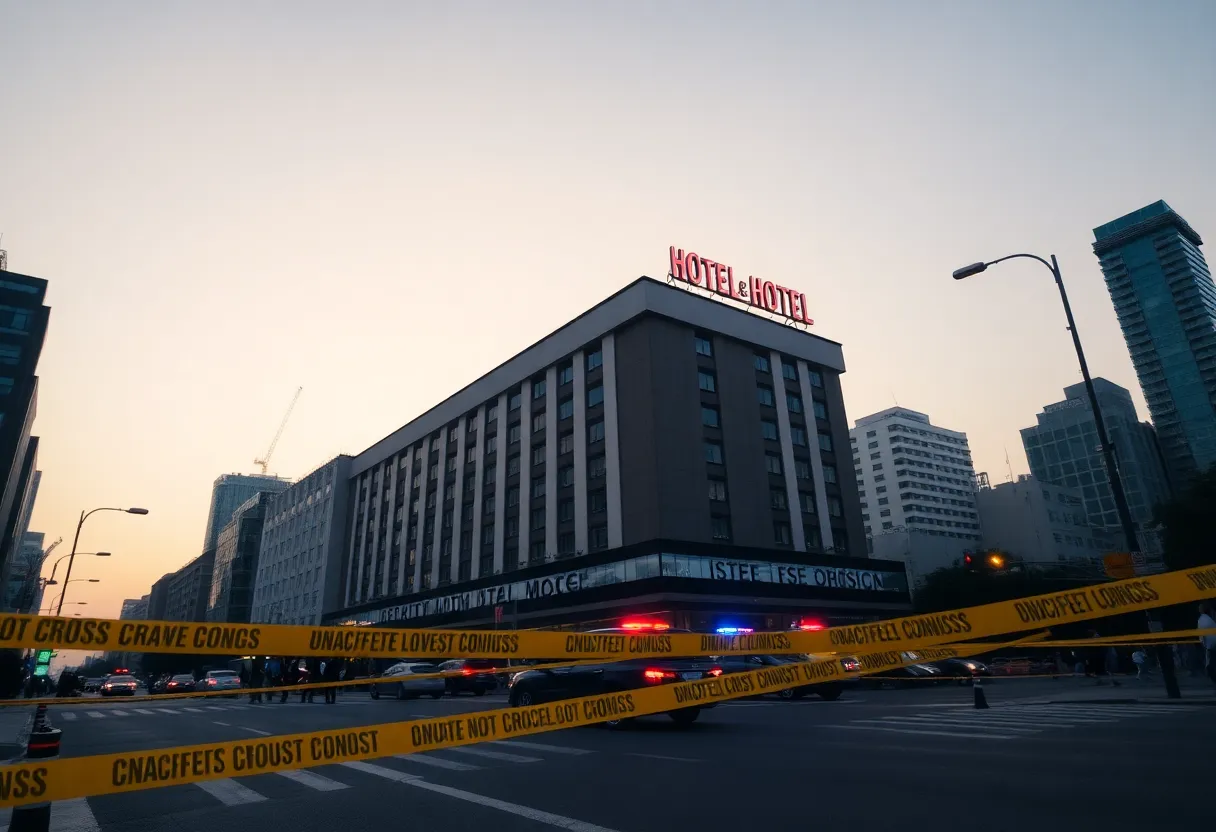 Police at the scene of a hotel shooting in Austin