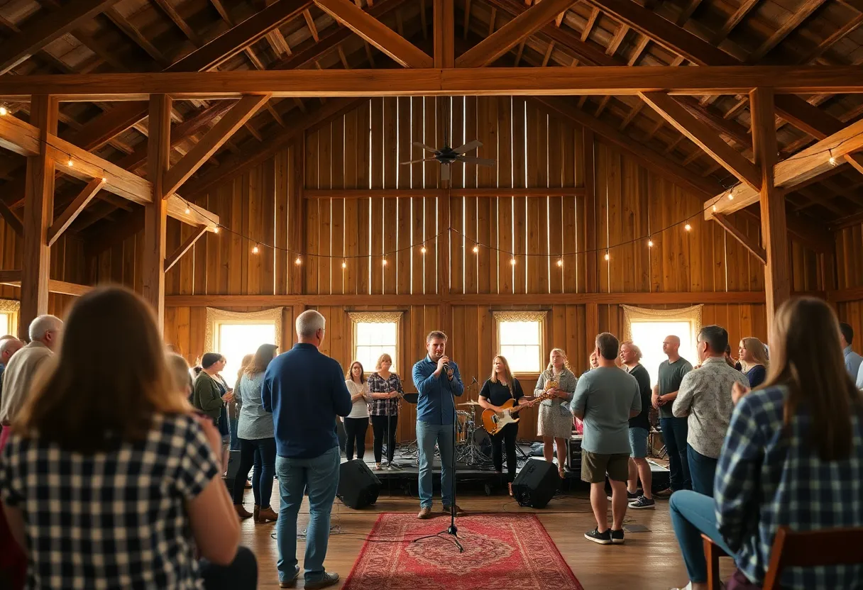Live worship performance at ACF Prayer Barn