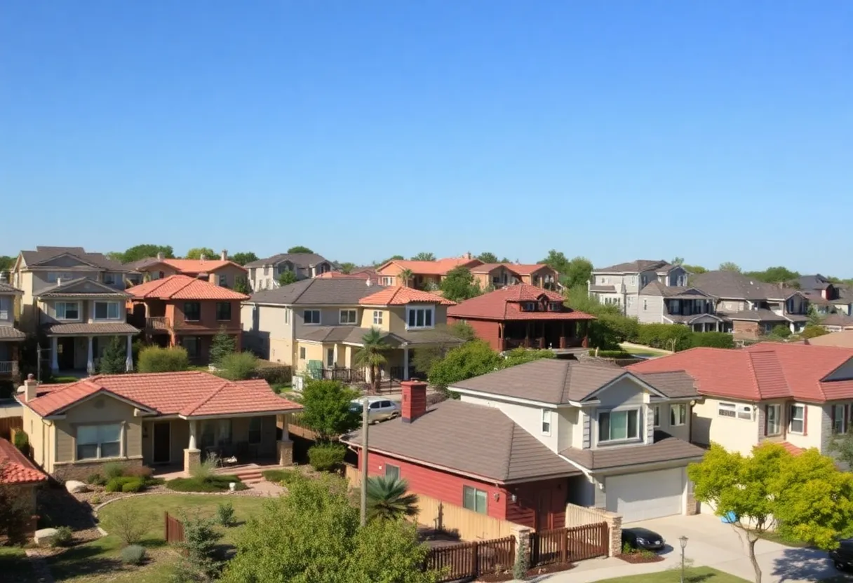 Scenic view of Central Texas homes showcasing rising inventory