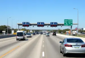 Highway toll booths in Central Texas