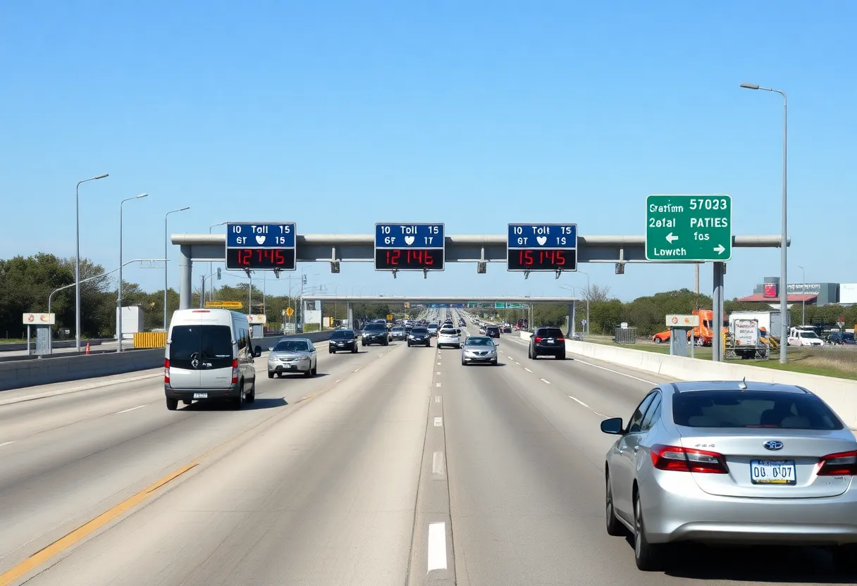 Highway toll booths in Central Texas