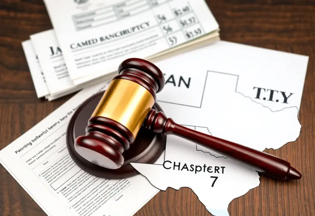 Visual representation of Chapter 7 bankruptcy concepts in Texas.
