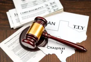Visual representation of Chapter 7 bankruptcy concepts in Texas.