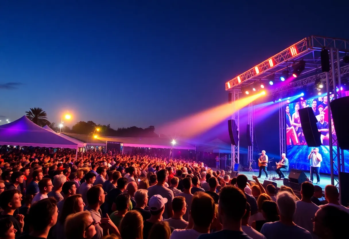 Audience enjoying Chris Beall's performance at a tribute concert