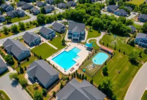 Luxury community Clara Vista at Waterridge in Kyle, TX showcasing elegant homes and facilities.