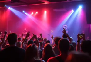 Audience enjoying an indie rock concert at Come and Take It Live