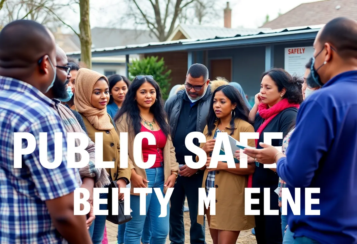 Community members discussing public safety initiatives.