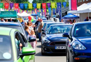 Families interacting at a community event at Hyundai of Leander