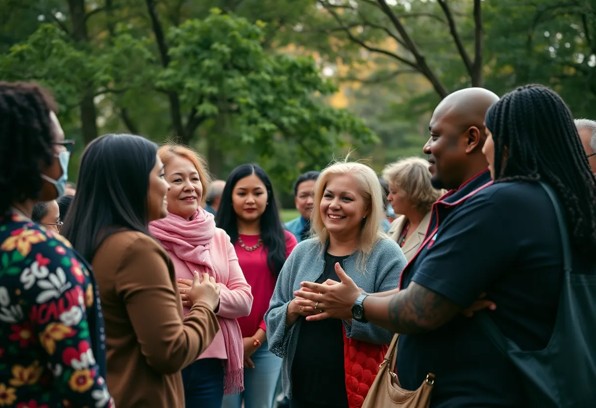 Community members supporting each other after a tragic event.