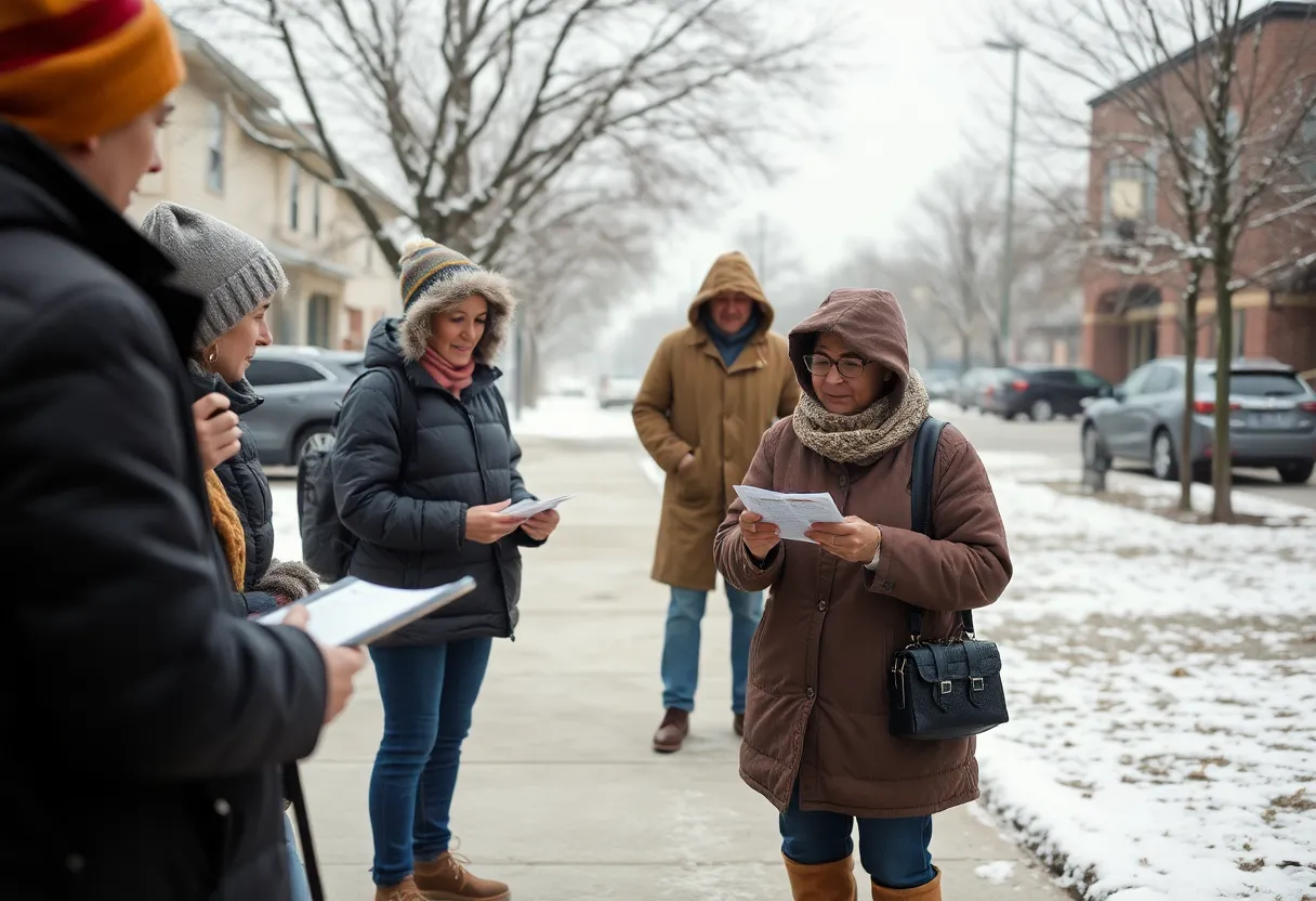 Community members looking for missing seniors in winter weather.