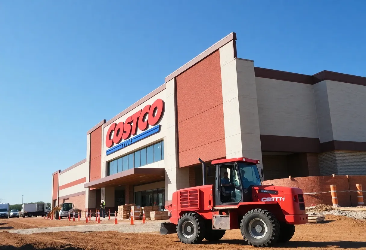 Construction site of a new Costco store in Liberty Hill, Texas