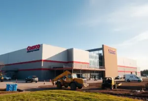 A construction site for Costco warehouse in Forney, Texas.