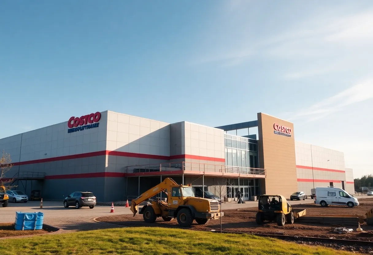 A construction site for Costco warehouse in Forney, Texas.