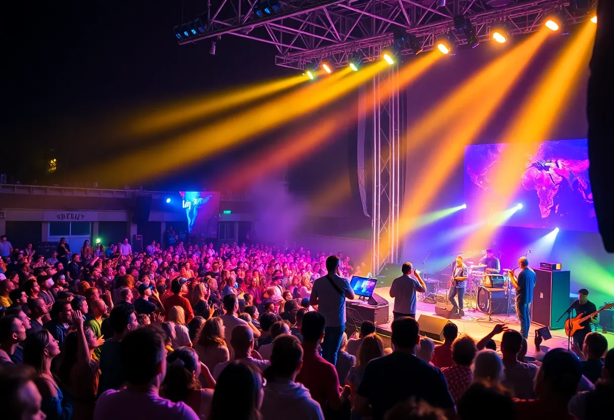 Crowd enjoying a live performance by Dave Matthews Band at a summer concert